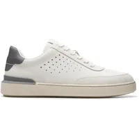 CLARKS Courtlite Run Sneaker, Weißes Nubuk, 42