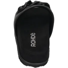 ROHDE Damen Pantolette Nappa Leder trendy Kurzpantolette Kettendetail Siena 6272, Größe:42 EU, Farbe:Schwarz - Schwarz - 42