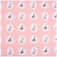 SCHÖNER LEBEN. Stoff Baumwollstoff Organic Bio Ostern Hasen Porträt rosa 1,50m Breite, allergikergeeignet grau|rosa