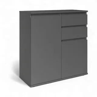 Stella Trading Brest, Anthrazit, - Modernes Sideboard mit viel Stauraum - 80 x 84 x 35 cm, (B/H/T)