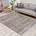 Teppich Hochflor Wohnzimmer Ethno Stil 80x400 cm Grau Creme Teppich-Läufer