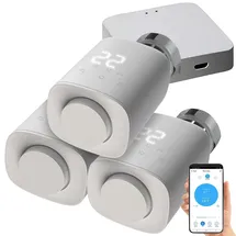 Revolt 3er-Set programmierbare Heizkörper-Thermostate mit WLAN-Gateway & App