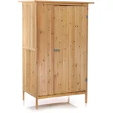 Wiltec Gartenhaus mit 1 Tür in Naturfarbe Holz 92 x 57 x 154cm Gerätehaus für den Garten Geräteschuppen Gartenschrank Geräteschrank