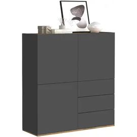 OTTO home Highboard 102 x 110 x 35 cm Anthrazit/Eiche matt