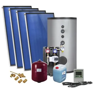 Solarpaket SUNEX AMX 2.0 , Aufdachmontage 8,00m2 mit Solarspeicher 400L, 2 WT