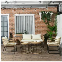 Outsunny Rattan Set 5-tlg. Beige