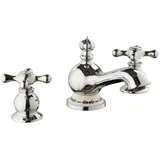 PaulGurkes Nostalgie 3-Loch Waschtischarmatur Landhausstil Retro Bordüre
