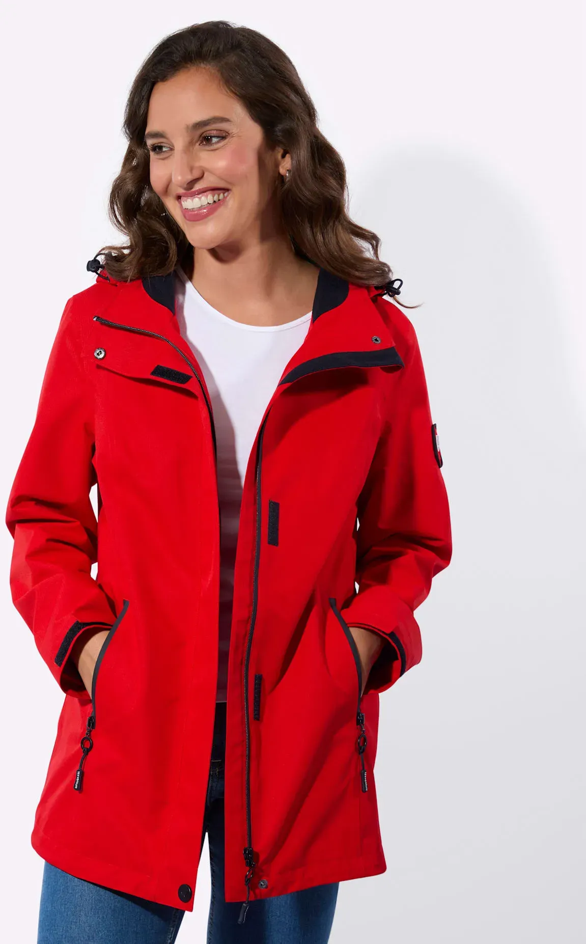 Funktionsjacke CASUAL LOOKS, Damen, Gr. 52, rot, 100% Polyester, Kapuzenfutter:100% Polyester, Kragen:100% Polyester, Netzware:100% Polyester, unifarben, Jacken Funktionsjacke