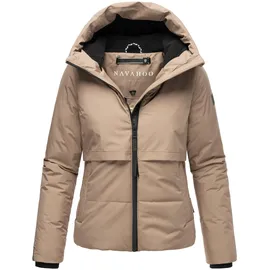 Navahoo Damen Winterjacke mit Fleece-Innenfutter und Kapuze Liebesküken XIV Taupe Grey Gr. S - S