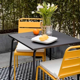 Oviala Gartentisch, Grau, Metall, Quadratisch, 70x72x70 cm, Gartenmöbel, Gartentische, Gartentische