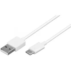 USB-C 2.0 Sync- & Ladekabel A-Stecker  C-Stecker weiß - Länge: 1,0m