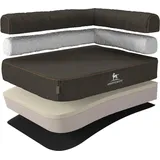 Knuffelwuff Tierbett Hundebett Marlie Lehne Rechts, Orthopädisch schwarz 100 cm x 140 cm