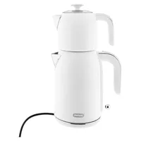 Mulex Tee Express Teekocher 2200W - 2-in-1 Wasserkocher mit Teekanne 1,7L + 1 L, Weiß