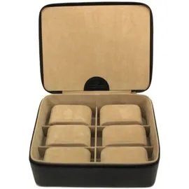 Windrose Uhrenbox Beluga aus Leder Schwarz