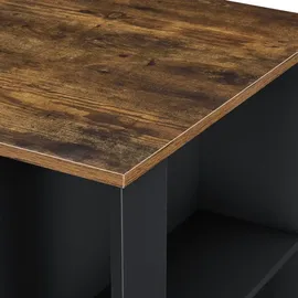 [en.casa] Bartisch Danderyd 120 x 60 x 106 cm Schwarz/Eiche, dunkel