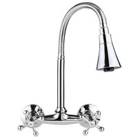 Armatur Küche Ausgußbecken Zweigriff Wasserhahn Mischer Wandarmatur Spültisch