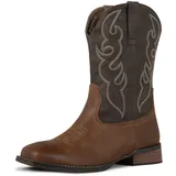 J's.o.l.e Cowboy-Westernstiefel für Herren, langlebig, bequem, breite quadratische Zehenpartie, Braun, 44.5 EU - 45 EU