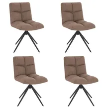 Home Deluxe Esszimmerstuhl drehbar 4er Set NODA - Webstoff Grau/Braun