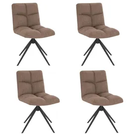 Home Deluxe Esszimmerstuhl drehbar 4er Set NODA - Webstoff Grau/Braun
