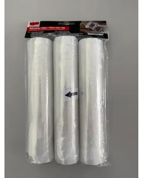 Vakuumier Folien Quickpack 22 cm breit, 3 m lang 3 Rollen individuell zuschneidbare Folie für Balken Vakuumierer