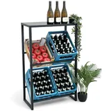 DanDiBo Ambiente Getränkekistenregal 69 x 112 x 32 cm Schwarz