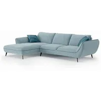 SOMETA Ecksofa Joleen Stoff Aqua / Petrol