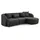Livora Ecksofa Polyester 2-Sitzer Dunkelgrau