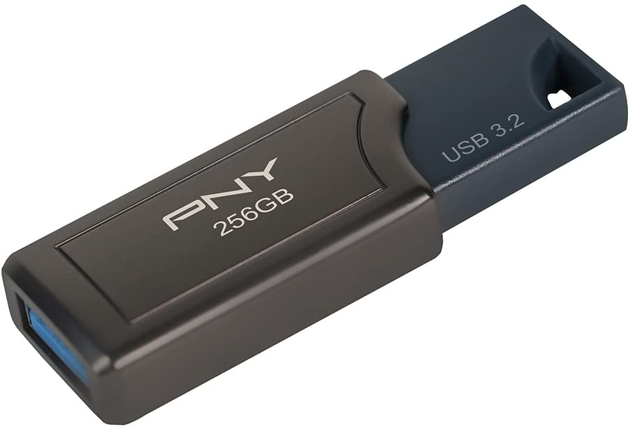 PNY 256GB PRO Elite V2 USB 3.2 Gen 2 Flash-Laufwerk, bis zu 600 MB/s Lesegeschwindigkeit, Dunkelgrau