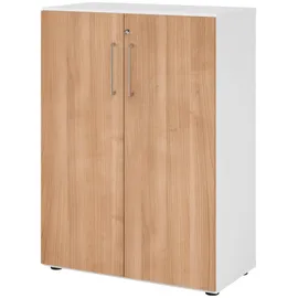 bümö smart Aktenschrank 80 x 110 x 42 cm braun/weiß