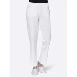 Schlupfhose CLASSIC BASICS, Damen, Gr. 38, Normalgrößen, weiß, 100% Baumwolle, unifarben, lang, Hosen