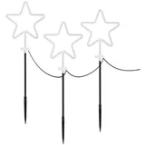 ECD Germany 3er Set Gartenstecker Stern H:58 cm, Dekoration, Weihnachtsdekoration