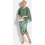GOLDNER Cocktailkleid mit Chiffonüberwurf Grün/Weiß 19