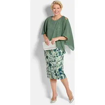 GOLDNER Cocktailkleid mit Chiffonüberwurf Grün/Weiß 19