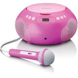 Lenco SCD-620 Kinder CD-Player - CD-Radio - mit Mikrofon - Karaoke Player - Titelspeicher - FM Empfänger - 2 x 1 Watt RMS - AUX-IN - Pink