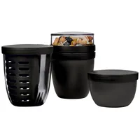 Mepal Ellipse schwarz 21,4 x 10,6 x 19,8 cm 0,2 l 3-teiliges Set