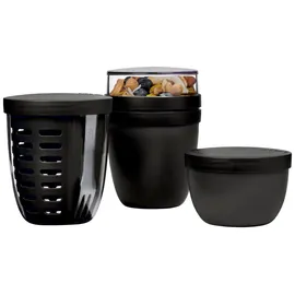 Mepal Ellipse schwarz 21,4 x 10,6 x 19,8 cm 0,2 l 3-teiliges Set
