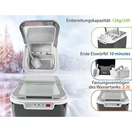 jung camry CR8073 Eiswürfelmaschine - Eiswürfel in 12-17 Minuten, Eiwürfelbereiter 2,2 L Wasser Fassungsvermögen, Ice Cube Maker - Grau