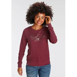 Sweatshirt, Langarm, figurumspielende Passform, Gr. 36/38 (S), dunkel rot, , 68559525-36