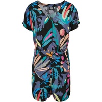 URBAN CLASSICS Ladies Short Viscose Belt Jumpsuit in Bunt, Größe S