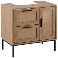 KADIMA DESIGN Waschbeckenunterschrank Braun, Holzwerkstoff, 2 Schubladen, Badezimmerschrank mit