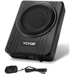VEVOR Untersitz-Auto-Subwoofer 400W Schlankes Aktives Subwoofer-System 203mm