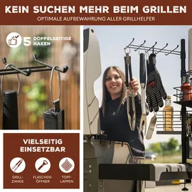 ELUNO Grillbesteck 60 x 70 x 35 cm Metall Schwarz