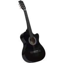 vidaXL Westerngitarre Cutaway mit 6 Saiten Schwarz 38"