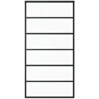 vidaXL Schiebetür ESG-Glas und Aluminium 102x205 cm Schwarz