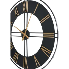 Beliani Wanduhr Perigny 80 cm 80 Metall Schwarz