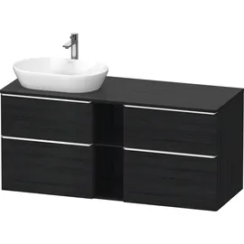 Duravit D-Neo Konsolenwaschtischunterbau wandhängend Eiche Schwarz Matt 1400x550x664 mm - DE4970L101 DE4970L10160000