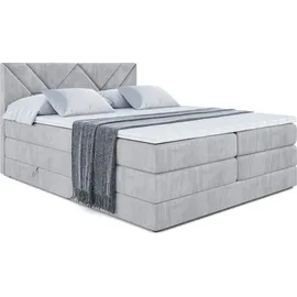 altdecor Boxspringbett BARWA KING - 160x200 - H3/H4 - Hellgrau