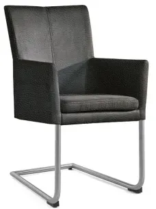 Niehoff Colorado Schwingstuhl AL 642, Rundstahl, Leder Napoli schwarz