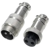 Pollin 453560 Rundsteckverbinder Stecker, Buchse Gesamtpolzahl: 2 1 Set