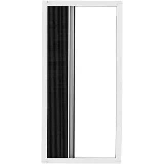Tür-Plissee mit Alurahmen, Insektenschutz, bohrlos, zuschneidbar, 100x215cm, weiß